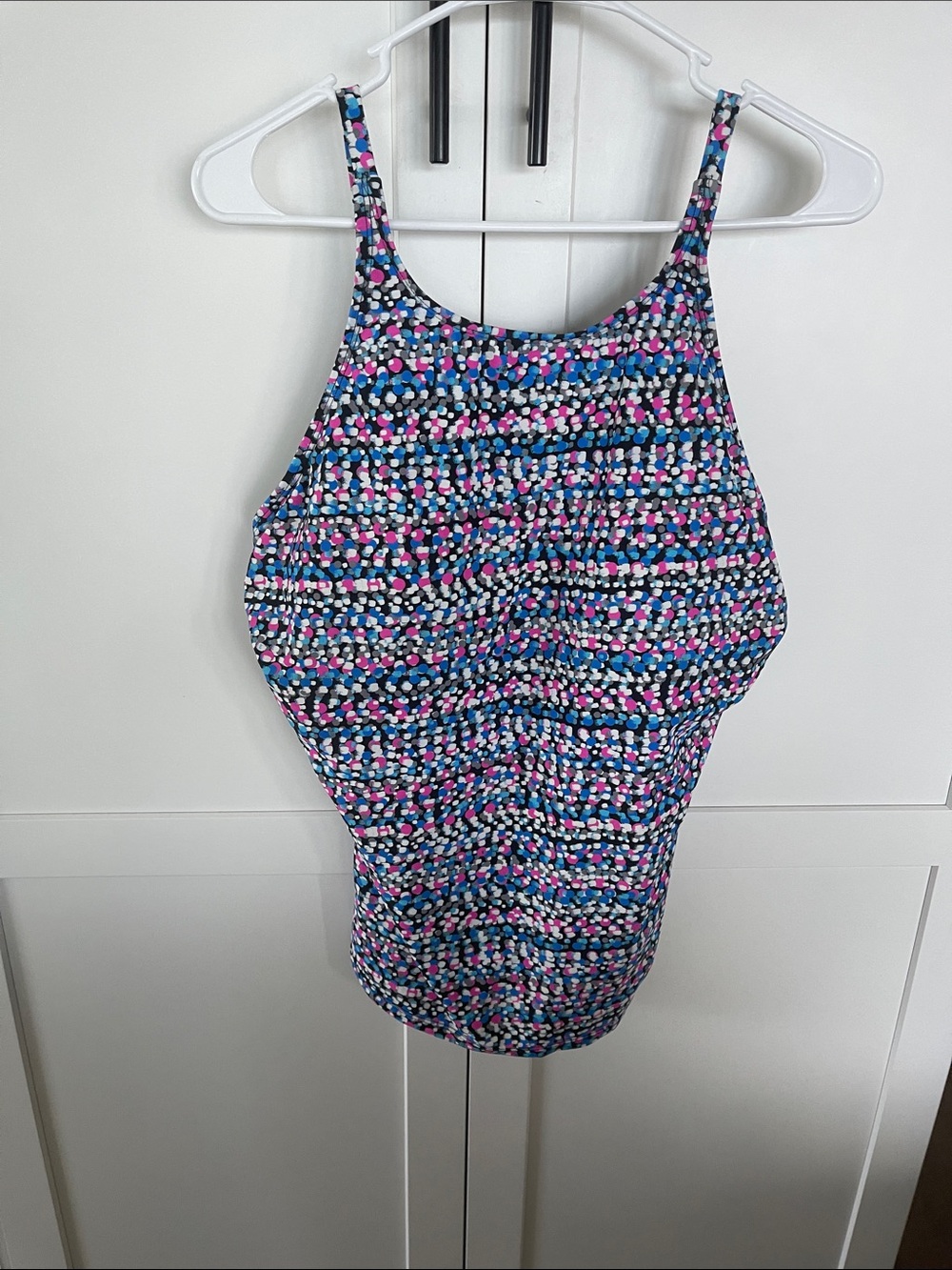 Reebok Women's Multicolor Patterned Tankini TOP ONLY (Blue, Pink, White)